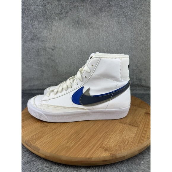 Nike Boys Blazer Mid Next Nature FD0690-100  White Street Leather Sneakers 5.5Y - Picture 3 of 8